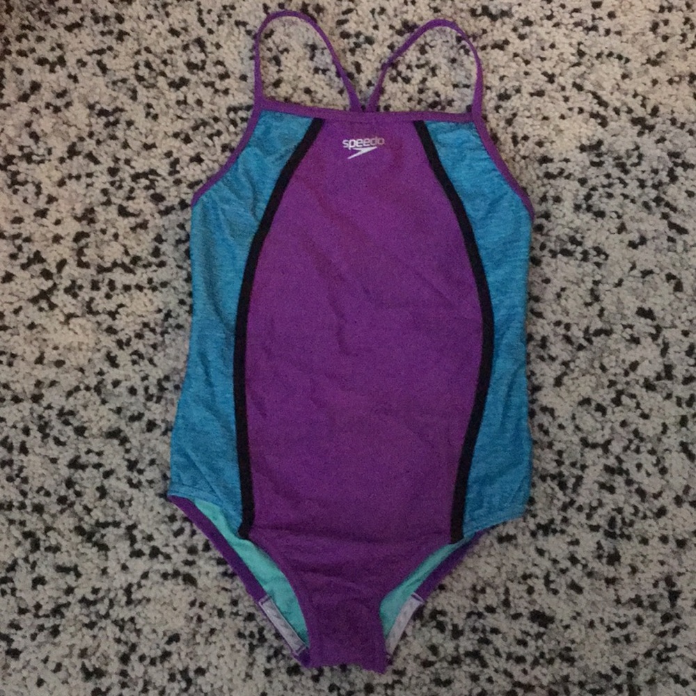 Girls purple and blue speedo swimsuit